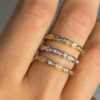 Изящные крошечные кольца на мизинцах для женщин с циркониевой укладкой, подходящие к женскому кольцу, Модные ювелирные аксессуары для свиданий KCR177